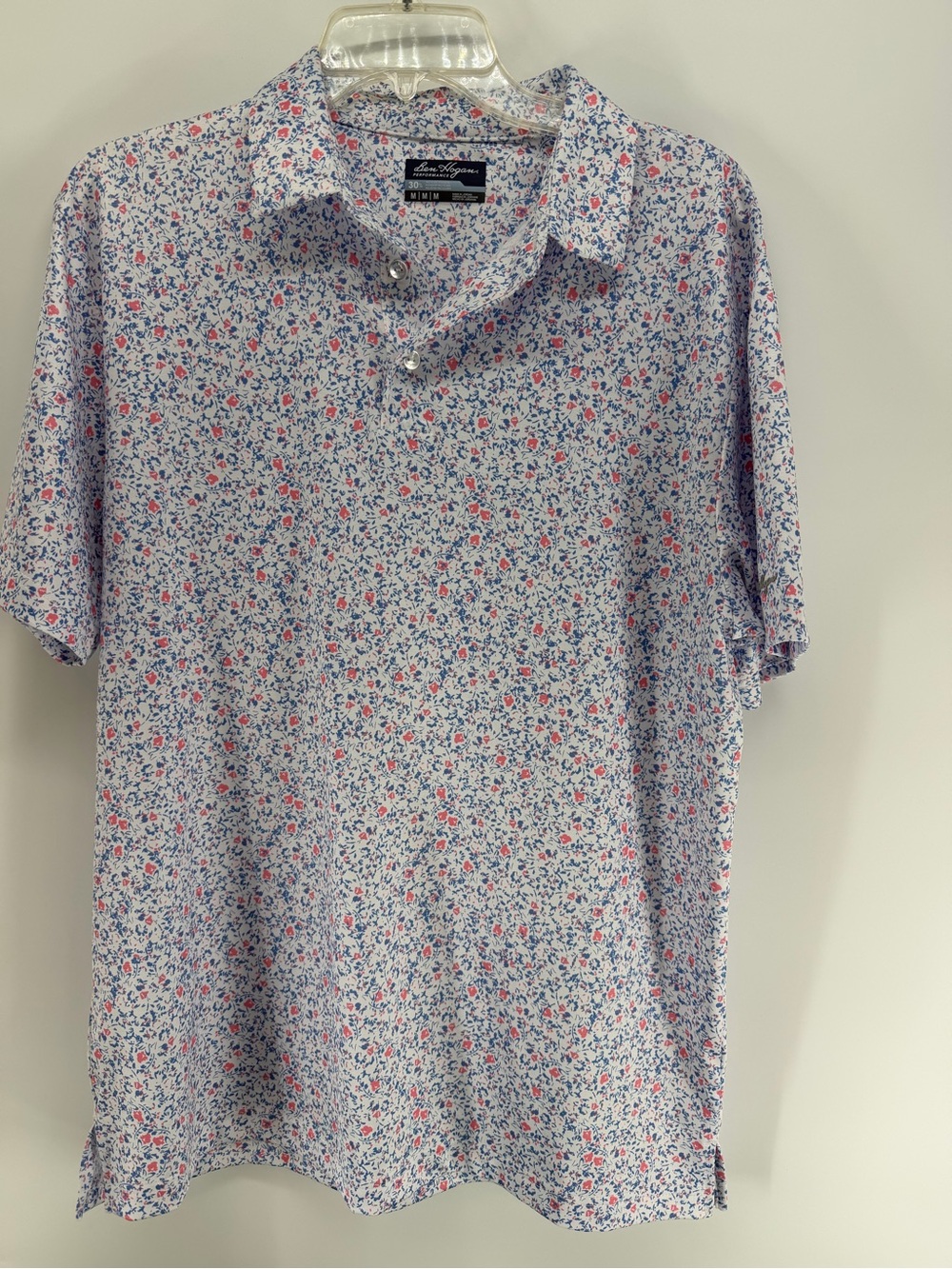 Hogan Men's Short Sleeve Floral Polo in White, Blue & Pink